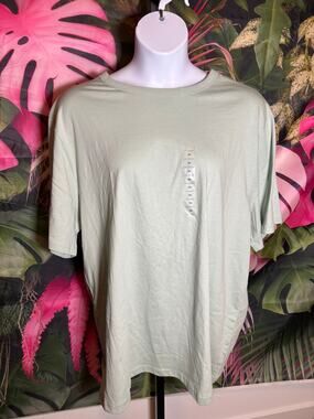 Free assembly aqua short sleeve 3x
